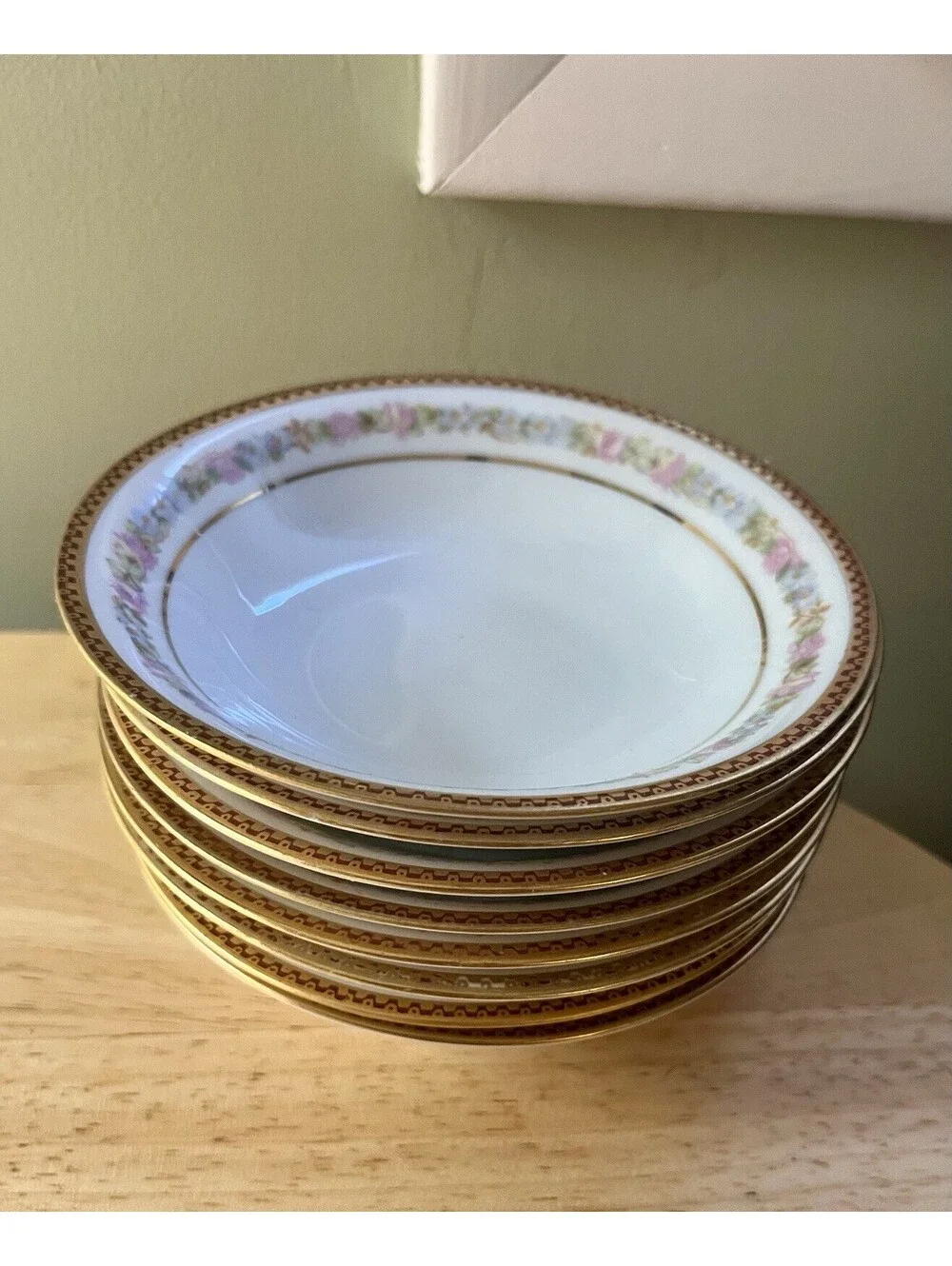 Carlsbad Porcelain 8 Dessert Bowls-Maria Theresia Pattern